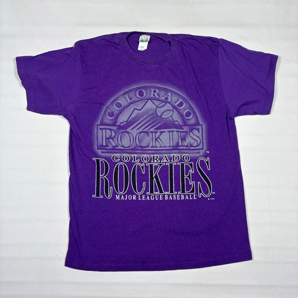 VTG 1994 Colorado Rockies Major League Basebal MLB Competitor T-Shirt Mens Large